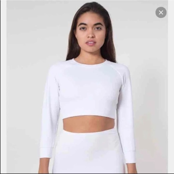 NBW AMERICAN APPAREL White Crop Top - Picture 2 of 11